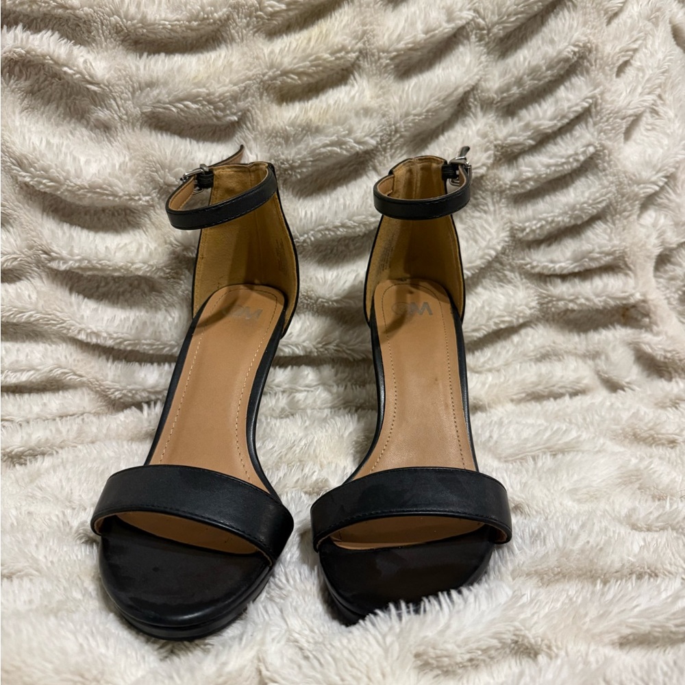 Black strap heels